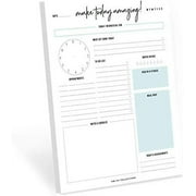 Bliss Collections Daily Planner,"Make Today Amazing", Motivational Calendar, Task Planner, to-Do List, Productivity Scheduler, Organizer and Meal Planner, 8.5"x11" Undated Tear-Off Sheets (50 Sheets)