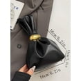thumbnail image 6 of REMANLAND Women's Satin Evening Drawstring Pouch Bag, Black, 6 of 6