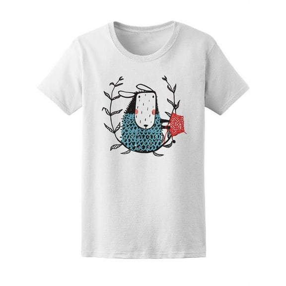 Cute Furry Sheep Knitting T-Shirt Women -Image by Shutterstock, Female XX-Large