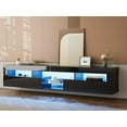 thumbnail image 7 of ARICOEASY LED Floating TV Stand with Storage & Doors for up to 85 inch TVs for Living Room and Home Office, Black, 7 of 7