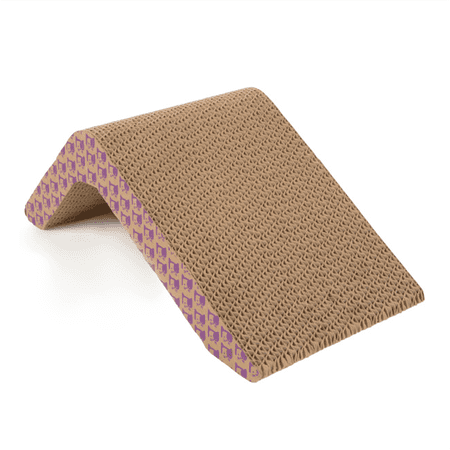 SmartyKat Scratch Ladder, Angled Corrugated Cat Scratcher for Cats & Kittens, Features Catnip Infusion Technology, Recycled Material, Brown, 16.48" x 9" x 6.21"
