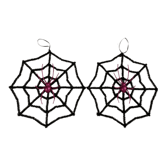 2 Halloween Decorations Hanging Spider Web Decoration With  Glittery 16 in Spider