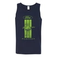 thumbnail image 2 of Green Striped Ford Mustang | Mens Cars and Trucks Graphic Tank Top, Navy, Medium, 2 of 3