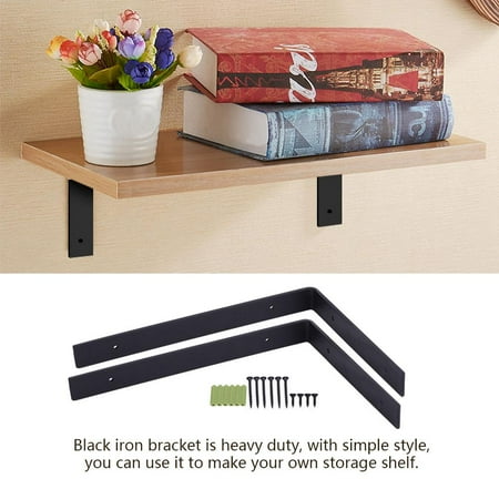 Yosoo Shelf Bracket 1 Pair Iron Heavy Duty Shelf Wall Brackets For