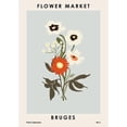 thumbnail image 3 of NKTN 14x18 Black Modern Framed Museum Art Print Titled - Flower Market Bruges, 3 of 5