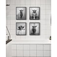 thumbnail image 2 of Funny Highland Cow 11x14inx4pcs Framed Wall Art Framed Black and White Rustic Cute Bathroom Canvas Prints for Bathroom Restroom Decor, 2 of 6