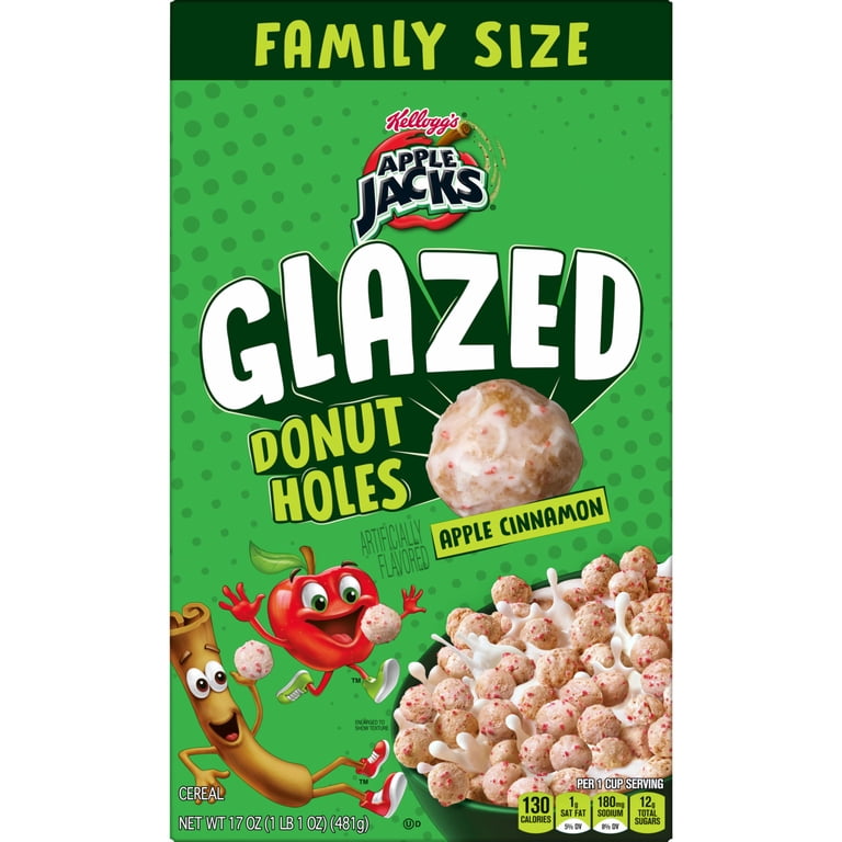 Kellogg's Apple Jacks Glazed Donut Holes Apple Cinnamon Breakfast