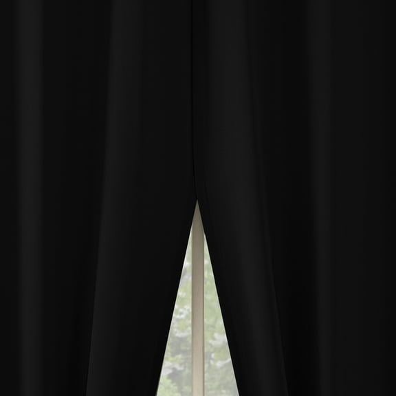 No. 918 Brandon 2-Piece 2-pack Magnetic Closure Room Darkening Grommet Curtain Panel Pair, 54"x96", Black
