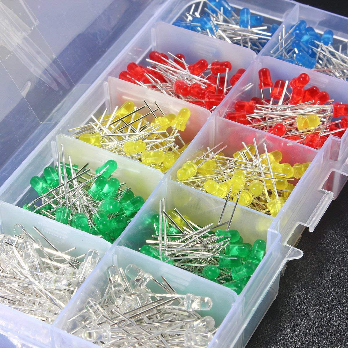 500Pcs 3Mm Led Light White Yellow Red Blue Green Diy Diode Assortment