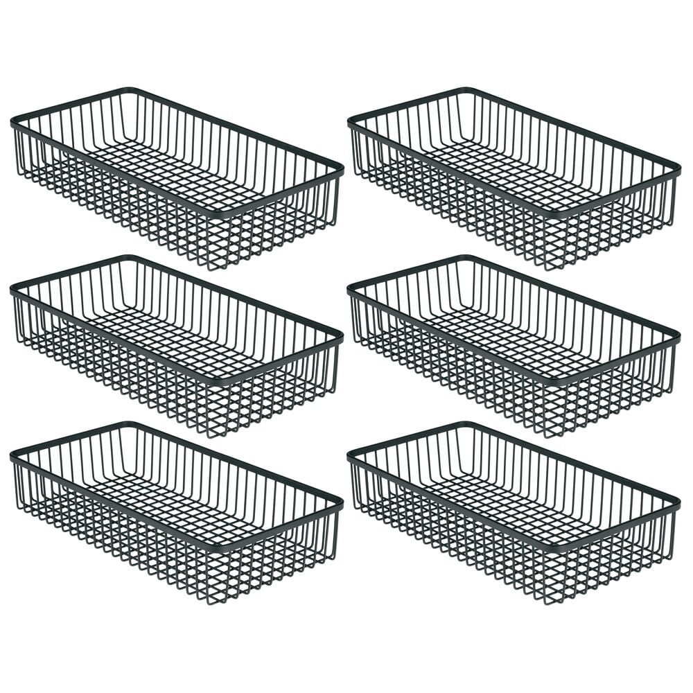 mDesign Metal Kitchen Cabinet Drawer Organizer Tray, 12.1