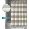 thumbnail image 2 of Tan Taupe Stripe Shower Curtain for Bathroom Hotel Quality Fabric Shower Curtains,Taupe Tan Brown Stripes Decorative Bathroom Shower Curtain Set with Hooks Small Stall Size 36" x 72", 2 of 5