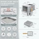 thumbnail image 3 of Arenero Acero Inoxidable, Stainless Steel Litter Box Claro Grande Gris Claro, 28 L Arenero para Gato, Arenero para Gato con Cuchara y Filtro, 3 of 6
