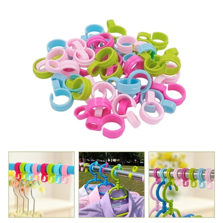 Stri 80pcs Windproof Hooks Clothing Hanger Fixing Buckle Hooks Hanger Round Hooks