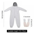 thumbnail image 6 of Fashion Professional BeeKeeping Suit ,with Multi Pocket & Removable Veil Hood ,Cotton Full Body Bee keeping Suit Jacket,White,XL, 6 of 7