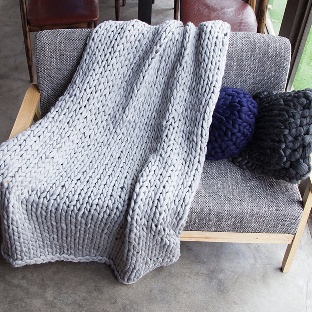 Kepooman Chunky Knit Blanket Handmade Soft Throw Blanket Cozy and Warm Cable Knit Blanket for Sofa & Home Decor, Light Grey (51" x 67") Kepooman Chunky Knit Blanket Handmade Soft Throw Blanket Cozy and Warm Cable Knit Blanket for Sofa & Home Decor, Light Grey (51" x 67")