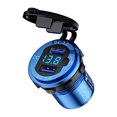 thumbnail image 1 of 12/24V Aluminium Metal 36W QC3.0 Dual USB Car Motor Charger Socket Waterproof With Voltmeter Switch Fast Quick Charge Adapter Blue, 1 of 6