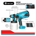 thumbnail image 3 of Cordless Electric Spray Gun 800ML Home Paint Sprayer Flow Control Airbrush Easy Spraying Clean For 18V Battery, 3 of 7