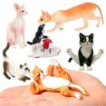 thumbnail image 3 of Simulation Cats Animals Action Figures Pet Models Hand Painted Cats Animals Toy Set Cake Topper Christmas Birthday Gift for Kids, 3 of 5