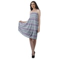 thumbnail image 3 of Moomaya Strapless Sundresses For Women Printed Crepe Smocked Tube Womens Dress, 3 of 6
