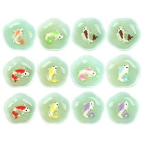 WHAMVOX 12pcs Mini Fish Bowl Dollhouse Aquarium Miniature Goldfish Tank Models Assorted Colors