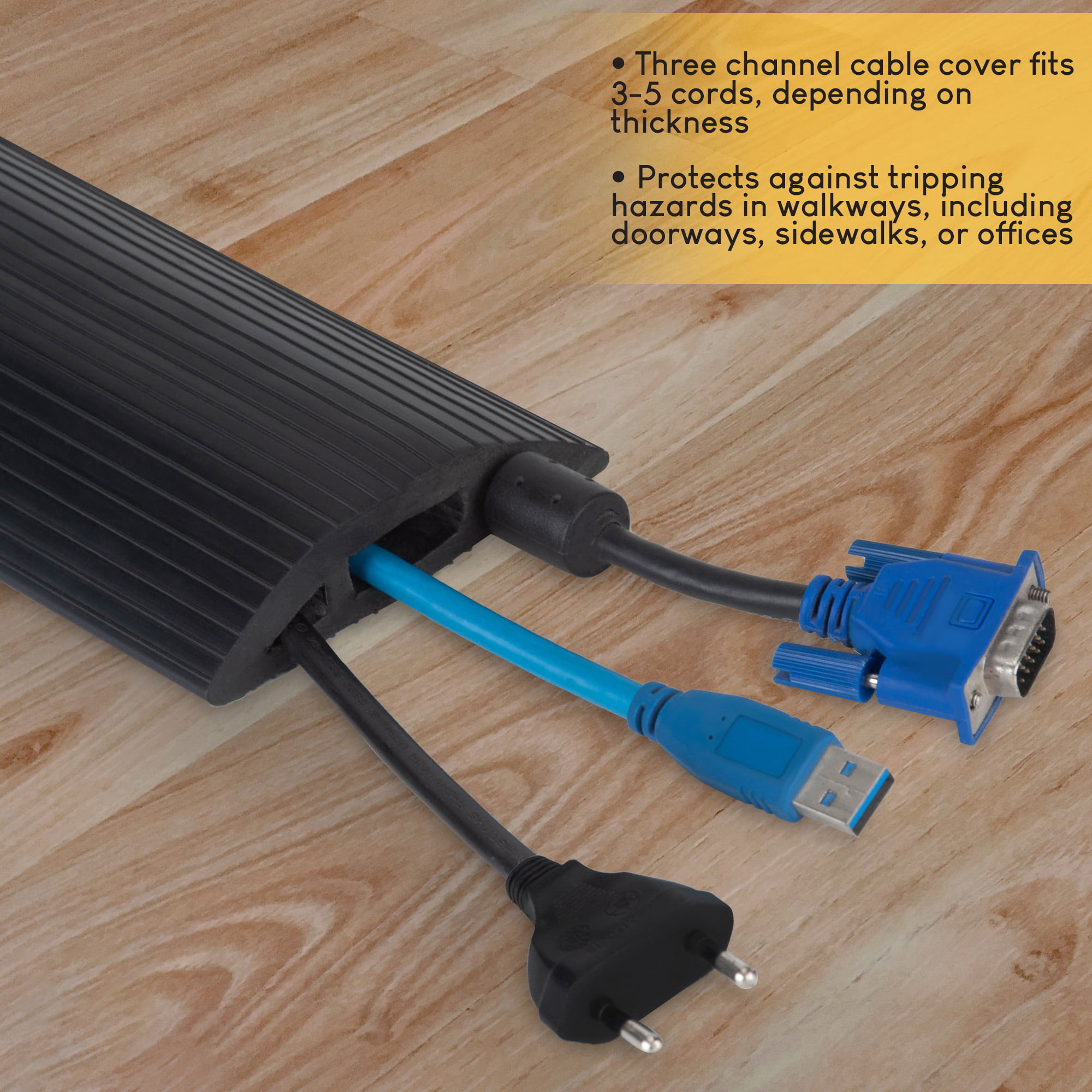 Floor Cable Cover for 0.25 Diameter Cables