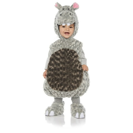 Hippo Girls Toddler Grey Belly Baby Plush Fluffy Animal Costume