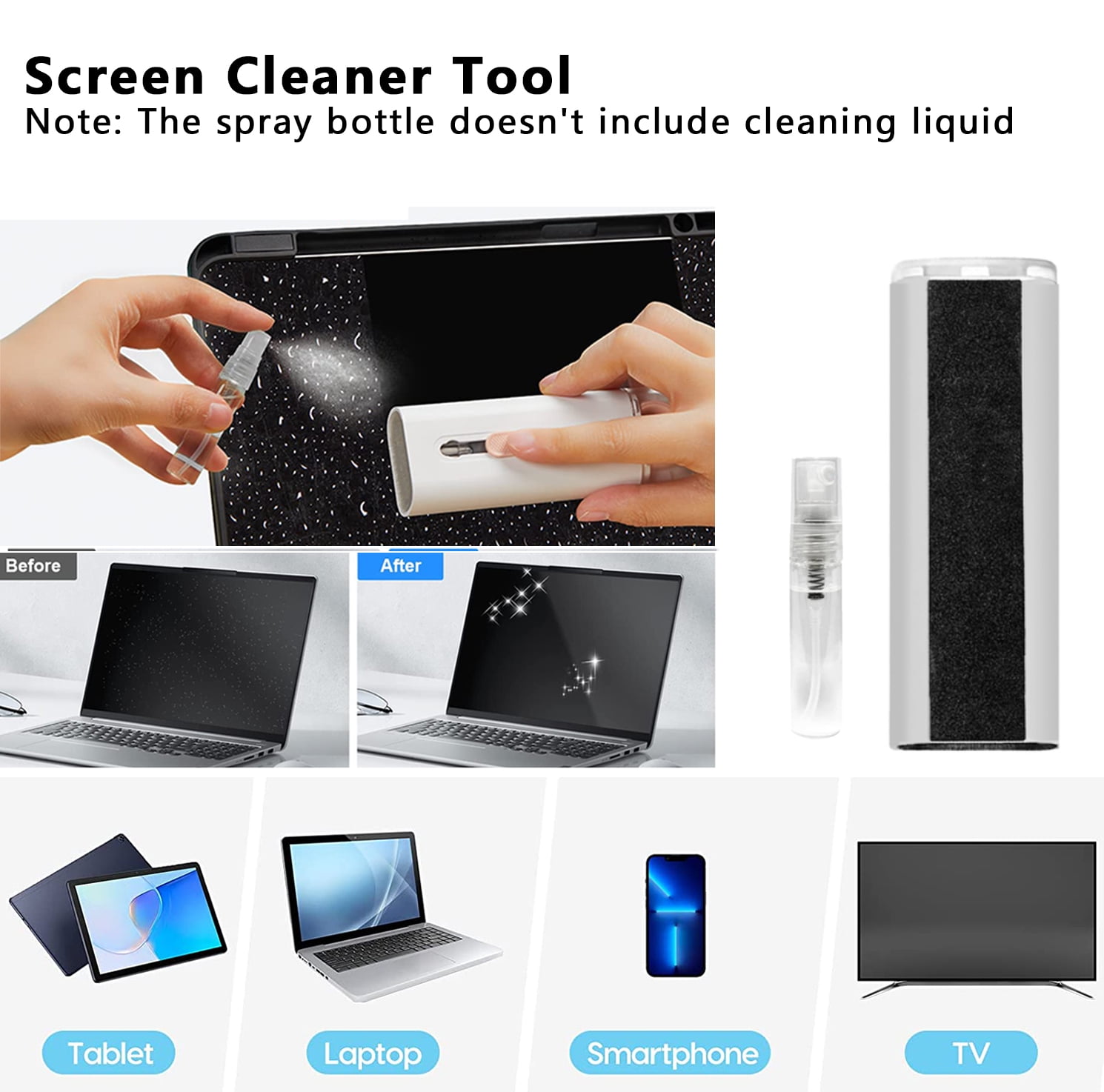 Kaisiking 12 in 1 Laptop Screen Keyboard Cleaner Kit, Electronics Cleaner  Kit, Multi-Function Cleaning Tool for PC Phone Earbuds Camera Lens Computer