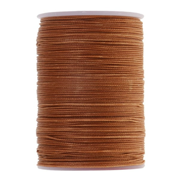 Hilo de cera redondo de 130 m y 0,5 mm para coser cuero a mano, color blanco marrón