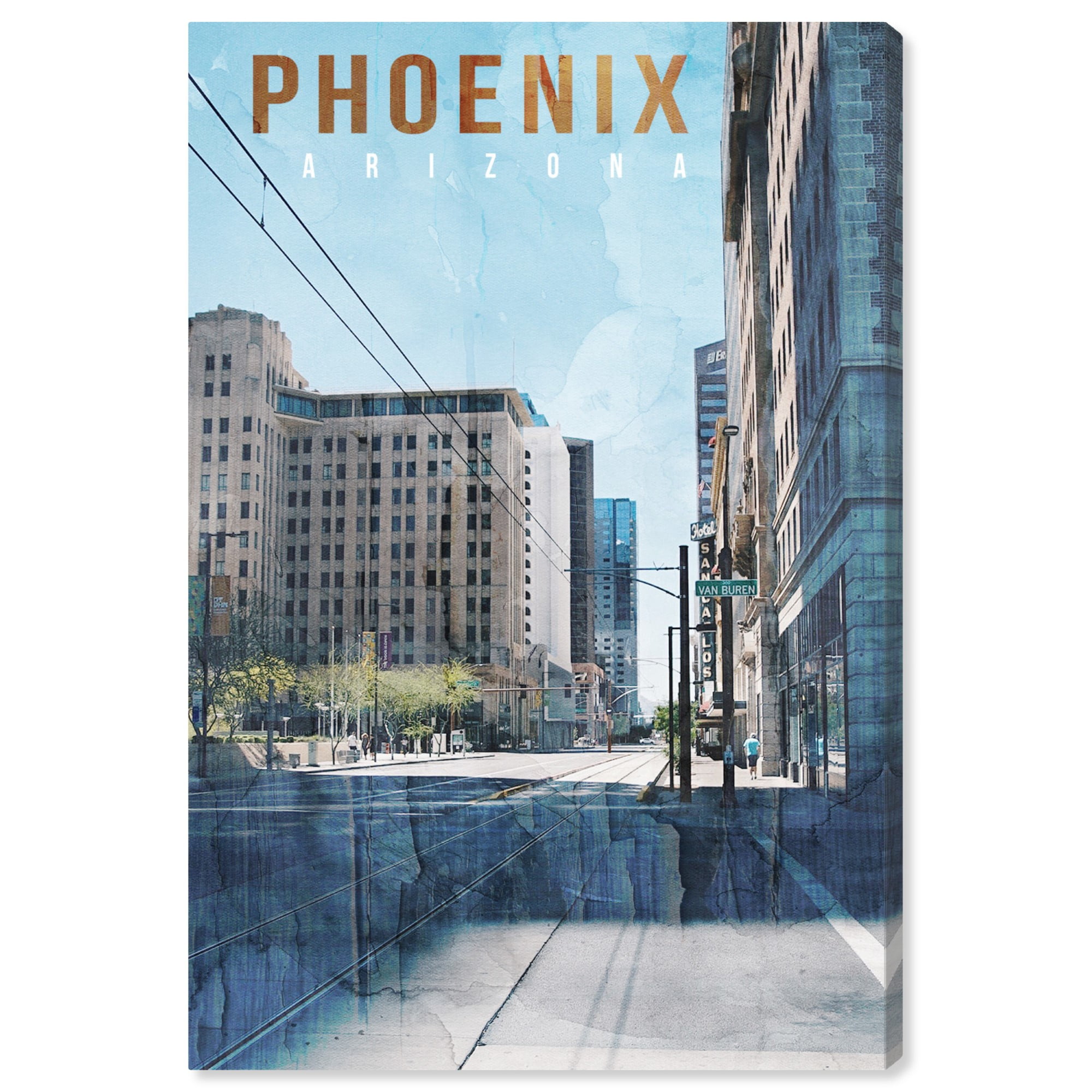 Runway Avenue Cities and Skylines Wall Art Canvas Prints 'Phoenix  Landscape' United States Cities - Blue, Gold - Walmart.com