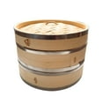 thumbnail image 6 of THY Collectibles 2-Tier Bamboo Steamer Basket Set with Stainless Steel Banding  Perfect for Dim Sum, Dumplings, Buns, Seafood & Rice  Ideal for Asian Cooking Natural, 8.25-Inch, 6 of 7