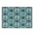 thumbnail image 1 of Ships Wheel Cutting Board, Nautical Patchwork Pattern Rope Starfish Sailing Ship Anchor and Helm, Decorative Tempered Glass Cutting and Serving Board, Small Size, Turquoise Navy, by Ambesonne, 1 of 1