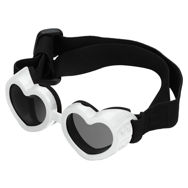 Hudfg Dog Sunglasses Glasses For Small Breed, Dog Goggles Puppy Sunglasses For Uv Eye Protection Anti-Fog Snowproof Wind Dust, Adjustable Doggy Pet Sunglasses For Motorcycle Riding Driving