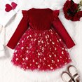 thumbnail image 4 of vigerkar Toddler Girls Tutu Dresses Velvet Tulle Dress with Sequin Long Sleeve Holiday Party Fall Winter Dress 2-4Y (Wine, 12-18 Months), 4 of 8
