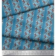 thumbnail image 3 of Soimoi Blue Cotton Duck Fabric Peony & Alba Rose Floral Printed Craft Fabric by the Yard 44 Inch Wide, 3 of 3