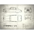 thumbnail image 2 of Rogan, Mark 24x19 White Modern Wood Framed Museum Art Print Titled - Jaguar Mk VII White, 2 of 4