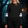 thumbnail image 4 of enyan Women Halloween Shirt Funny Pumpkin Ghost T-Shirts Long Sleeve Holiday Fall Tee Tops Women Halloween Shirts Black,S, 4 of 7