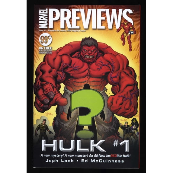 Marvel Previews #51 NM+ 9.6 1st Cover Red Hulk! Comic Book