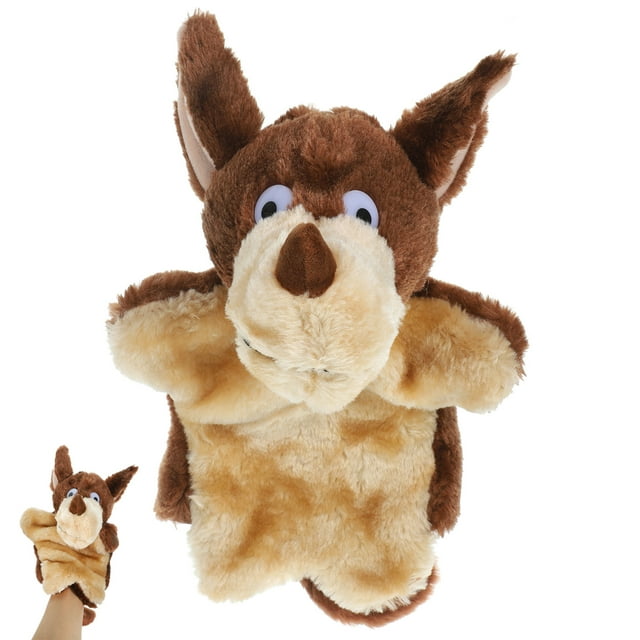 Shisuyan Adorable Cartoon Animal Hand Puppet Parent Kid Interactive Hand Toy Plush Wolf Hand Puppet