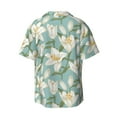 thumbnail image 4 of Goofa Lilies Flowers Printed Men's Casual Short-sleeved Shirt,Lightweight Breathable Button-down,Summer Casual men's top,Versatile Fashion shirt-Medium, 4 of 7
