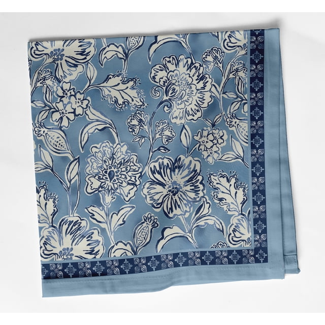 Vargottam Designer Cotton Twill Napkins - Set of 12, 20-Inch, Floral Print, Durable & Absorbent Cloth Napkins for Dining, Parties, and Home Decor - Machine Washable