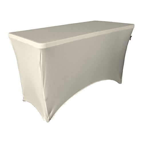 LA Linen TCSpandex48x24x30_WhiteX11 LA Linen Nappe Rectangulaire en Spandex, 48 par 24 par 30 Pouces, Blanc