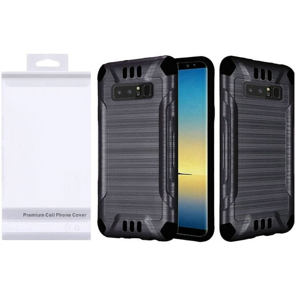 GSA Armor Brushed Hybrid Case For Samsung Galaxy Note 8 - Black