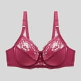 thumbnail image 2 of AJGRHE Women All Day Comfort BraDouble Lace Lingerie Plus Size Bra for Full Support and Comfort 85D Wine, 2 of 6