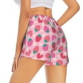 thumbnail image 3 of Goofa Haear Strawberry Printed Women 2 in 1 Running Shorts,Quick Dry Athletic Workout Shorts,High Waisted Athletic Shorts with Liner Pockets-Medium, 3 of 9