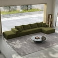 thumbnail image 5 of Oversized 162" Modular L-Shaped Sofa, Modern Chenille Deep Seat Sectional Couch with 6 Pillows, Space-Saving Free Combination Sofa for Living Room and Bedroom, No Assembly Needed, Green, 5 of 7