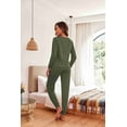 thumbnail image 5 of Ekouaer Womens Two Pack Sleep Set Long Sleeve Shirt and Jogger Bottoms Lounge Wear Nightwear with Pockets, 5 of 7