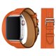 thumbnail image 1 of Adecuado para Apple iwatch7 correa de reloj de cuero genuino cuero de doble círculo contraste de color a juego primera capa de cuero correa de reloj de cuero PU correa de muñeca de doble círculo, 1 of 2
