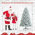 thumbnail image 4 of Costway 6ft Snow Flocked Hinged Artificial Christmas Tree Unlit Metal, 4 of 10