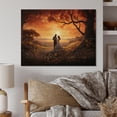 thumbnail image 2 of Designart "love Couple Landscape Luminous Embrace IV" Romantic Landscape Print on Natural Pine Wood, 2 of 5
