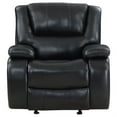 thumbnail image 2 of Mila Manual Glider Recliner Chair- Black Faux Leather- Pillow Top Arms, 2 of 6